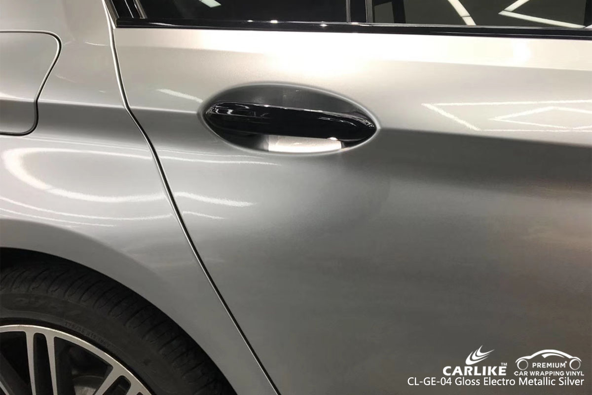 CARLIKE CL-GE-04 gloss electro metallic silver car wrap vinyl for BMW