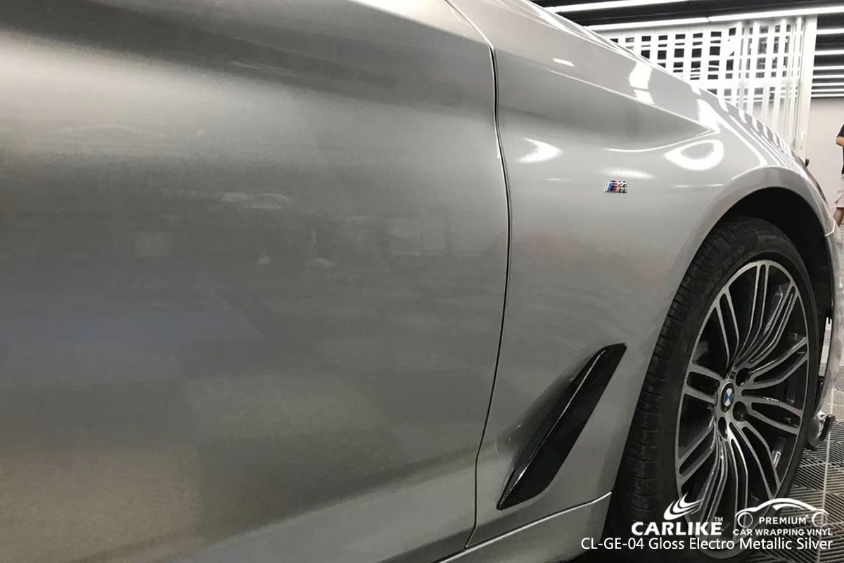 CARLIKE CL-GE-04 gloss electro metallic silver car wrap vinyl for BMW