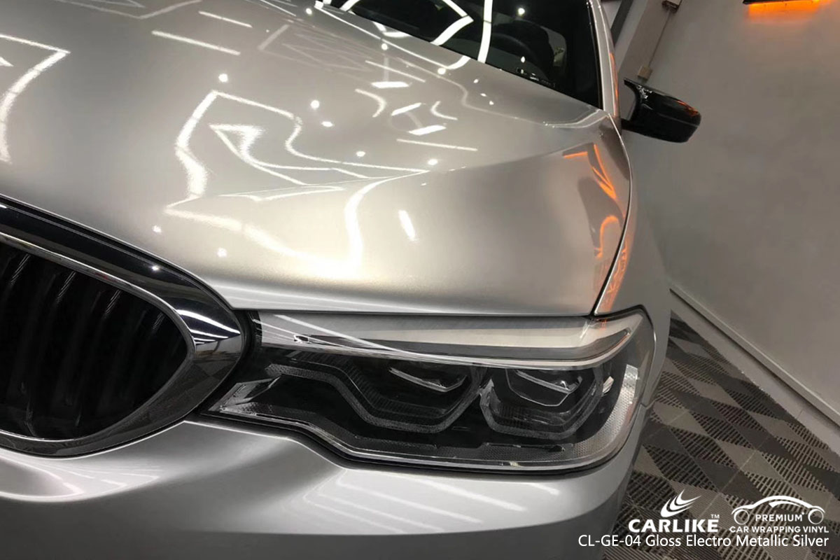 CARLIKE CL-GE-04 gloss electro metallic silver car wrap vinyl for BMW