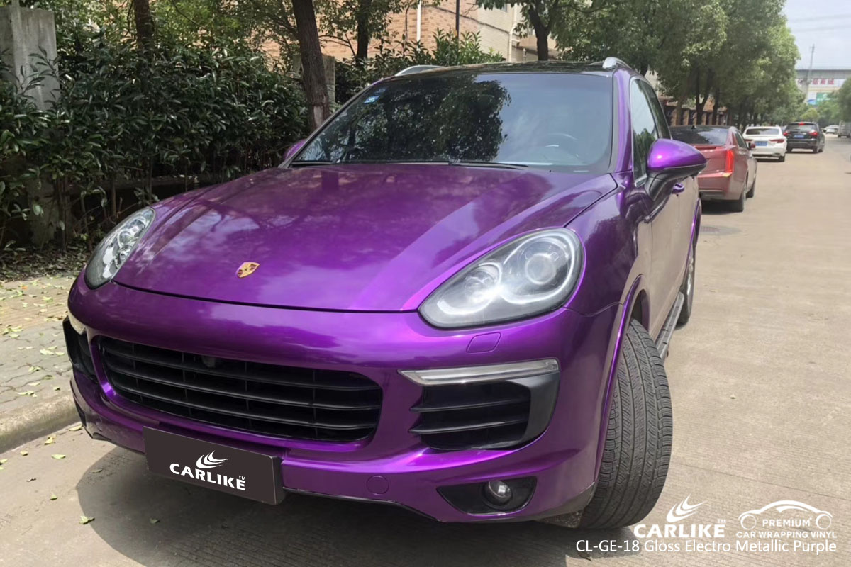 CARLIKE CL-GE-18 gloss electro metallic purple car wrap vinyl for Porsche