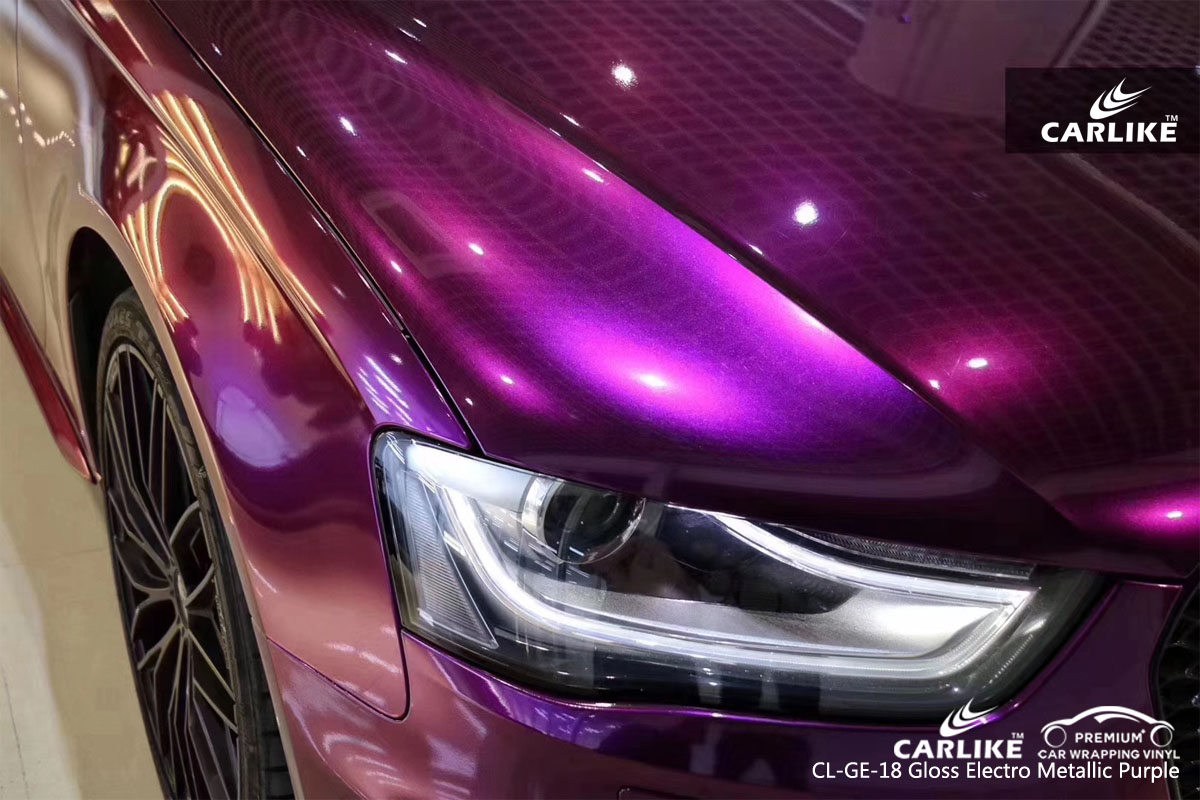 CARLIKE CL-GE-18 gloss electro metallic purple car wrap vinyl for Audi