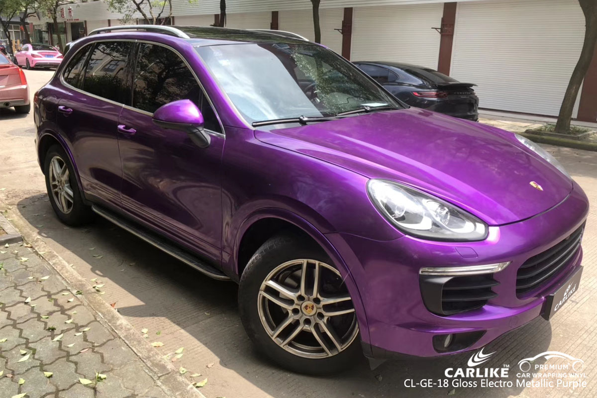 CARLIKE CL-GE-18 gloss electro metallic purple car wrap vinyl for Porsche