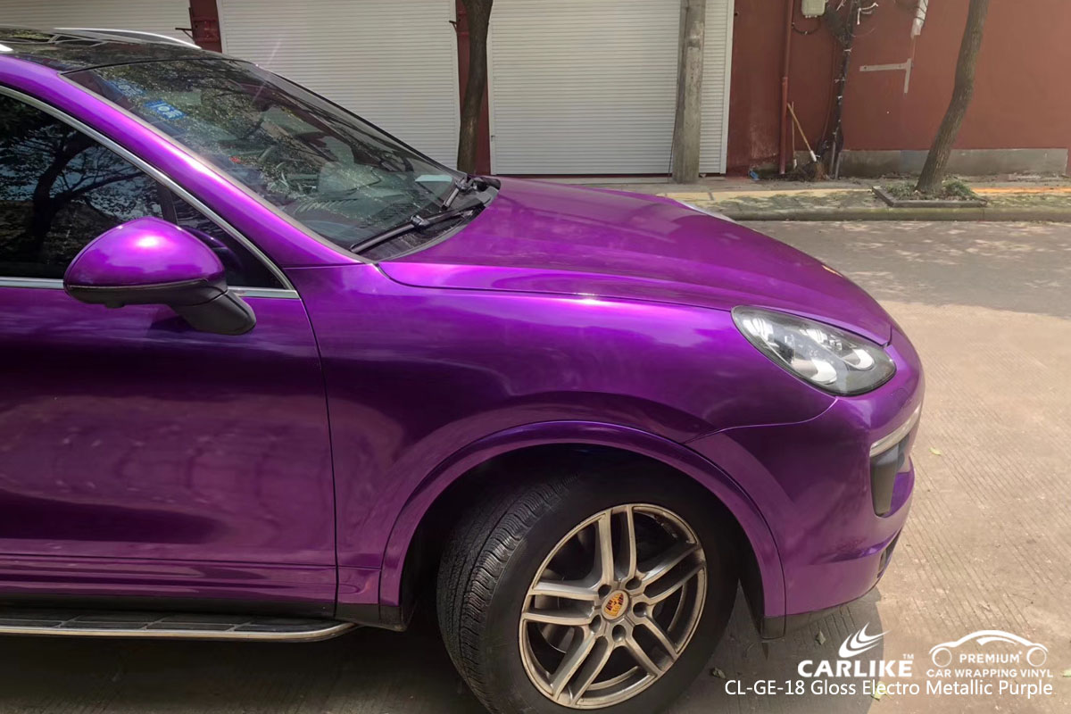 CARLIKE CL-GE-18 gloss electro metallic purple car wrap vinyl for Porsche