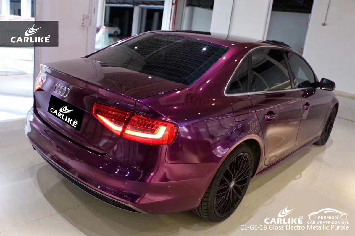 CARLIKE CL-GE-18 gloss electro metallic purple car wrap vinyl for Audi