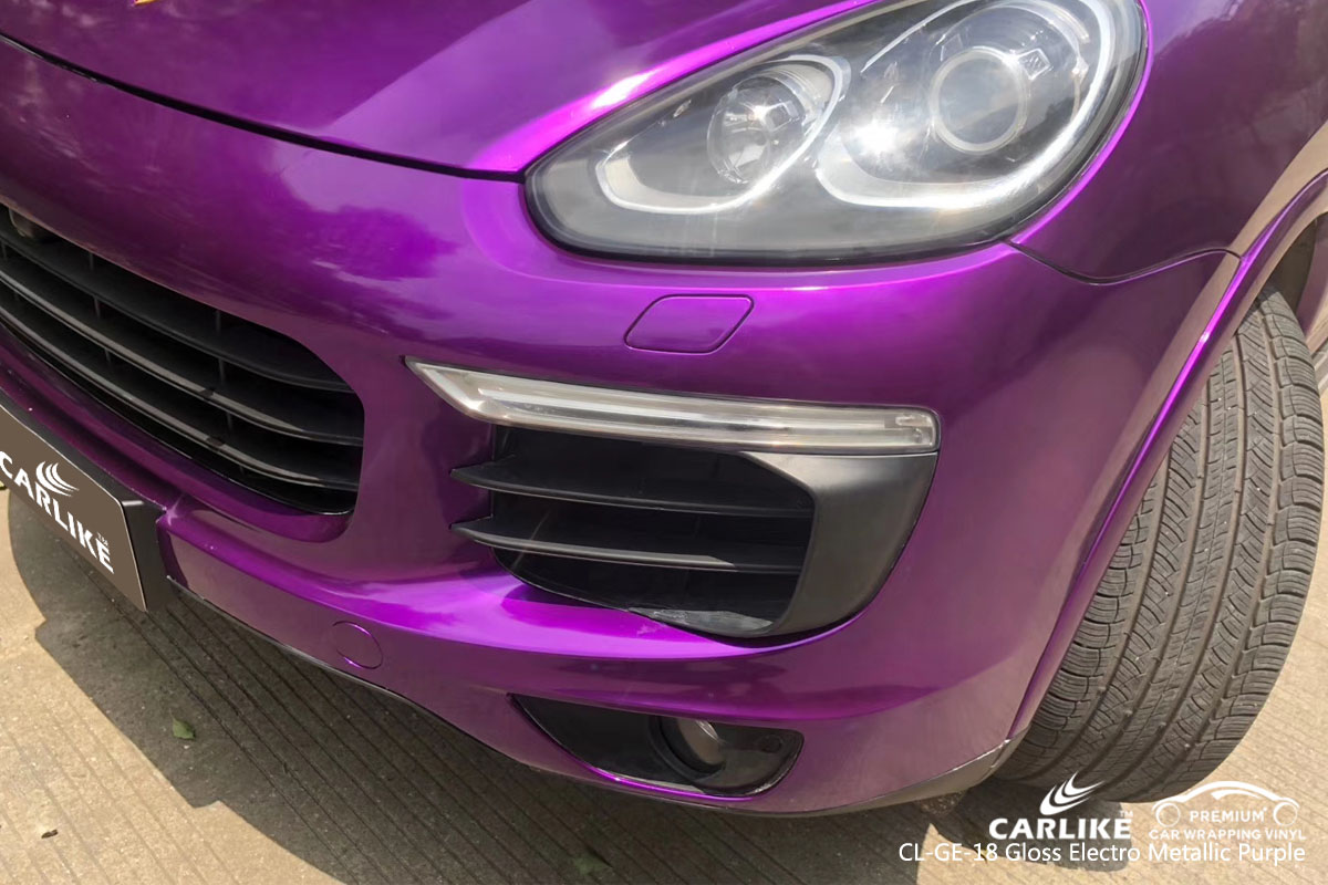 CARLIKE CL-GE-18 gloss electro metallic purple car wrap vinyl for Porsche