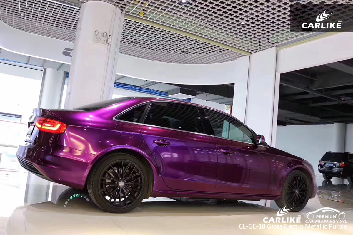 CARLIKE CL-GE-18 gloss electro metallic purple car wrap vinyl for Audi