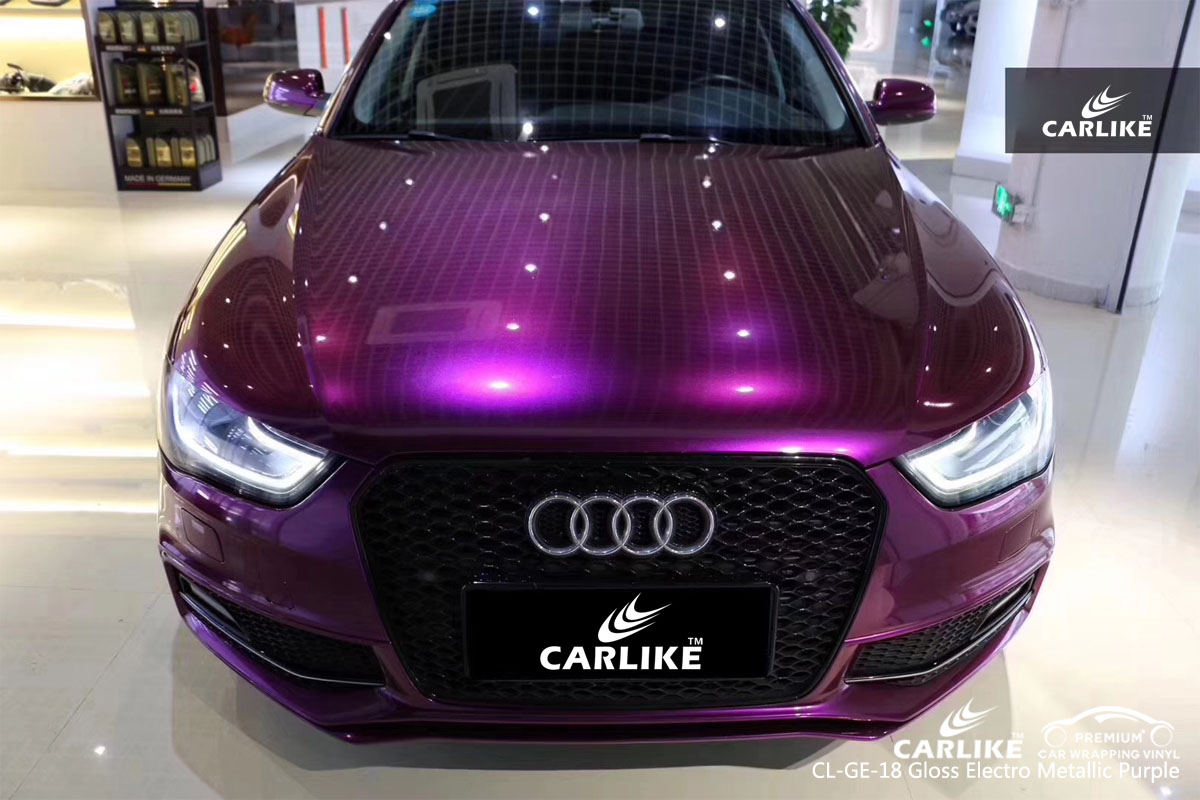 CARLIKE CL-GE-18 gloss electro metallic purple car wrap vinyl for Audi