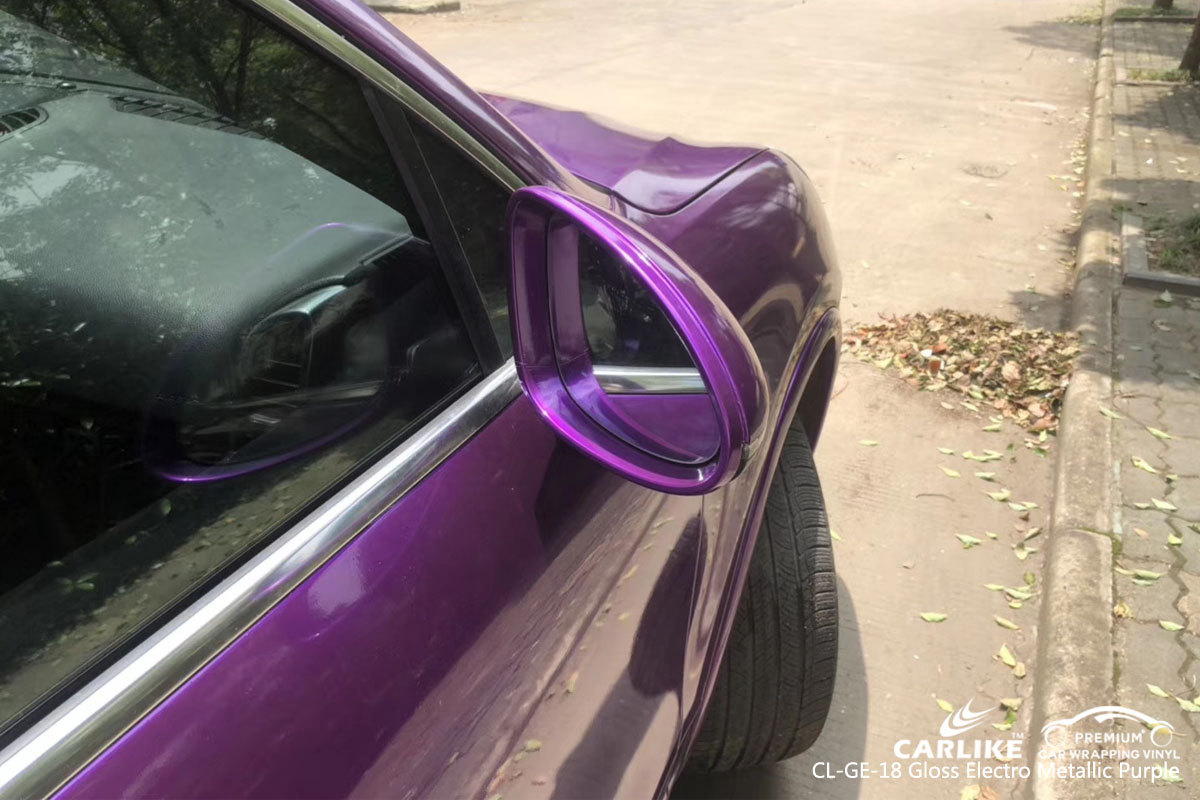 CARLIKE CL-GE-18 gloss electro metallic purple car wrap vinyl for Porsche
