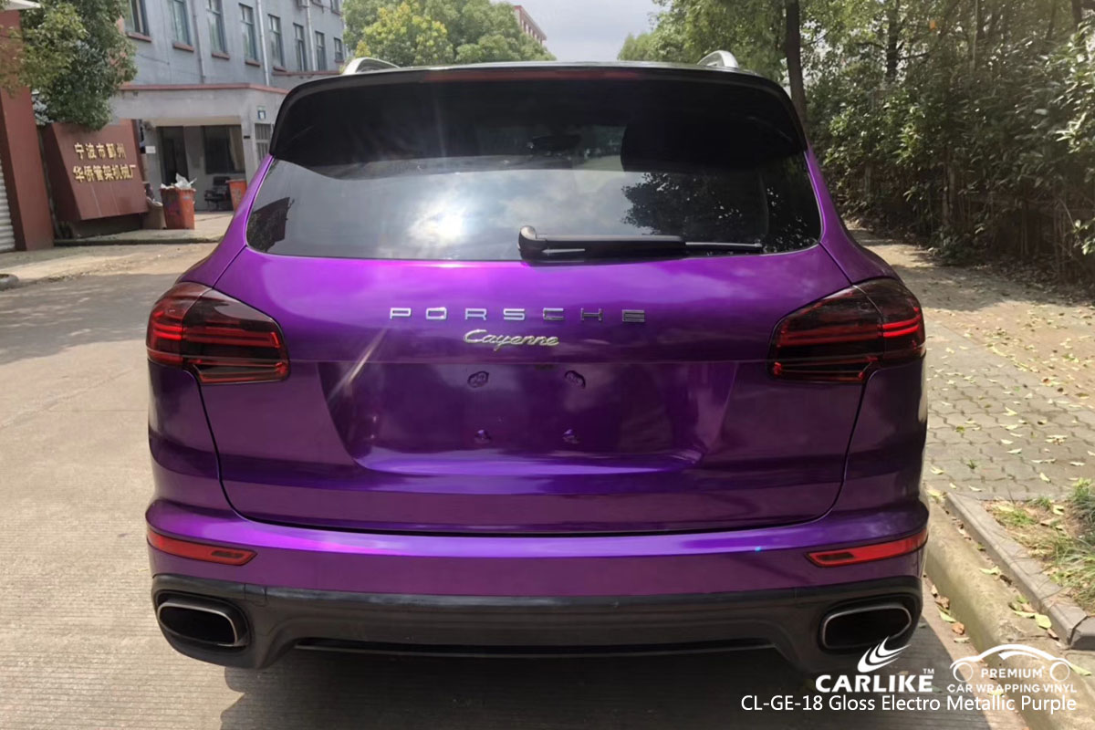 CARLIKE CL-GE-18 gloss electro metallic purple car wrap vinyl for Porsche