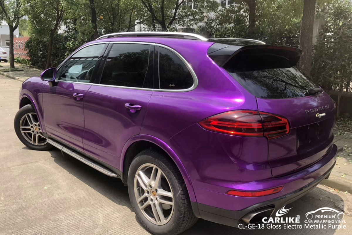 CARLIKE CL-GE-18 gloss electro metallic purple car wrap vinyl for Porsche