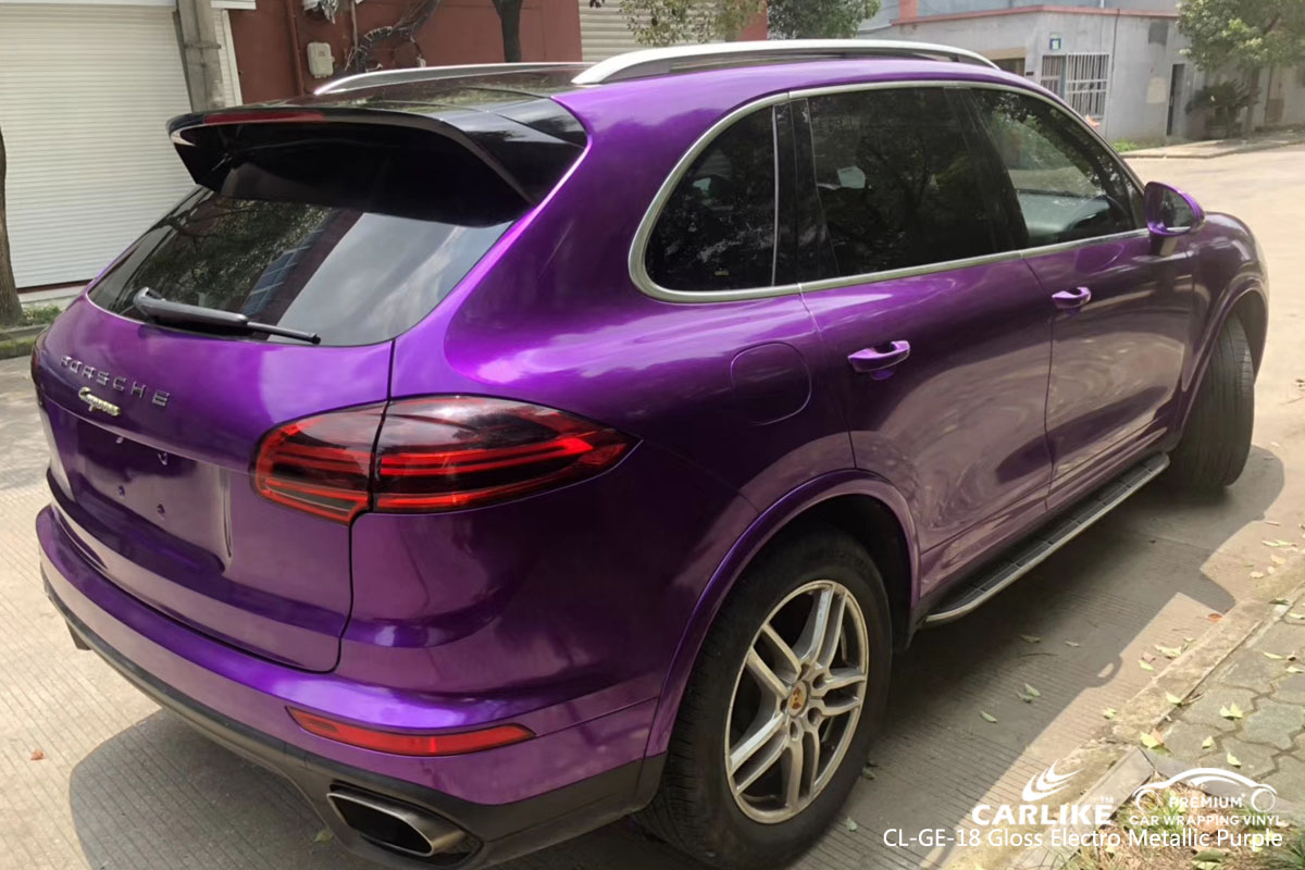CARLIKE CL-GE-18 gloss electro metallic purple car wrap vinyl for Porsche