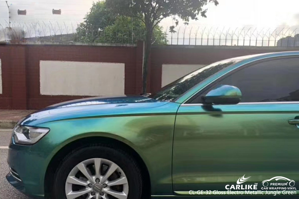 CARLIKE CL-GE-32 gloss electro metallic jungle green car wrap vinyl for Audi