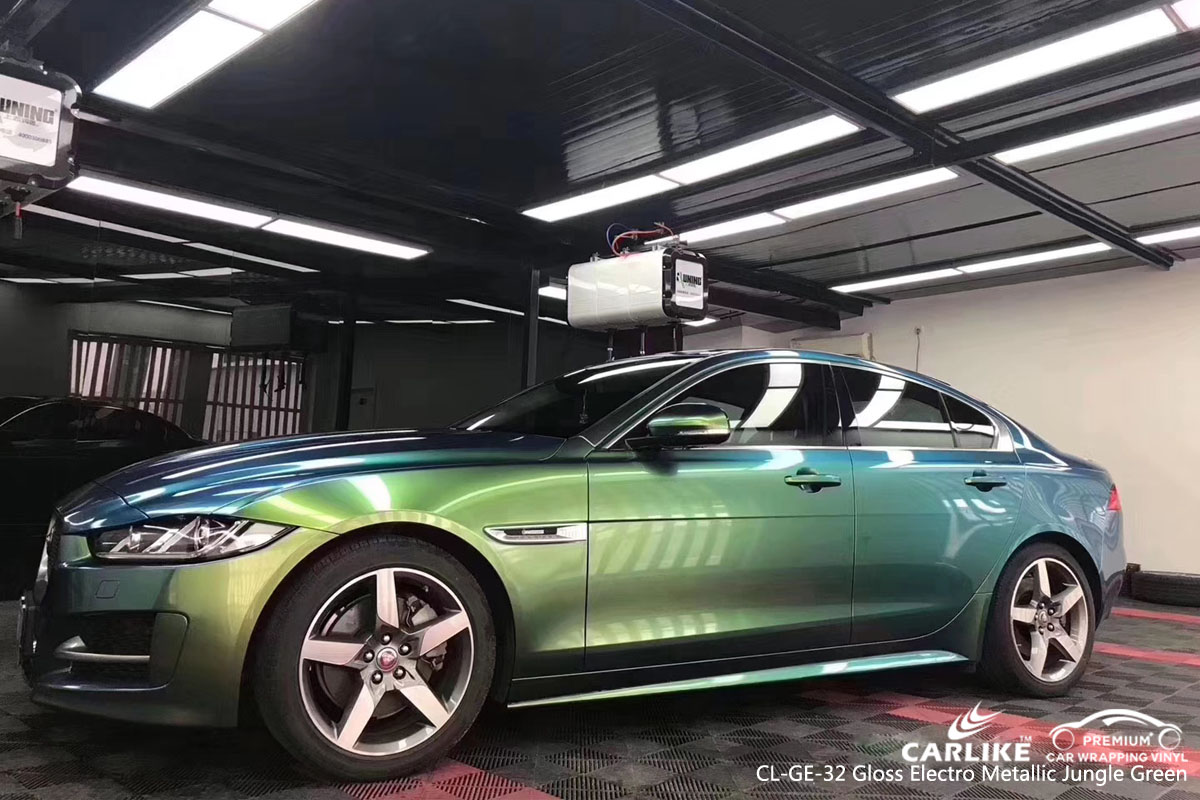 CARLIKE CL-GE-32 gloss electro metallic jungle green car wrap vinyl for Jaguar