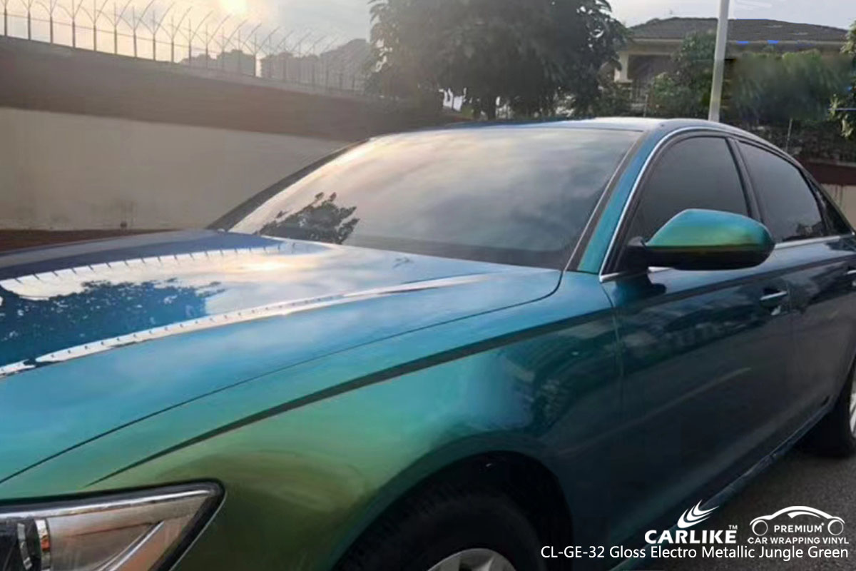 CARLIKE CL-GE-32 gloss electro metallic jungle green car wrap vinyl for Audi