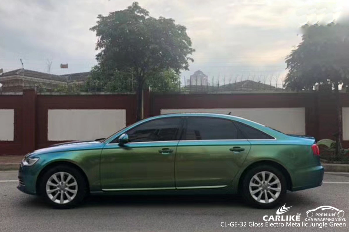 CARLIKE CL-GE-32 gloss electro metallic jungle green car wrap vinyl for Audi
