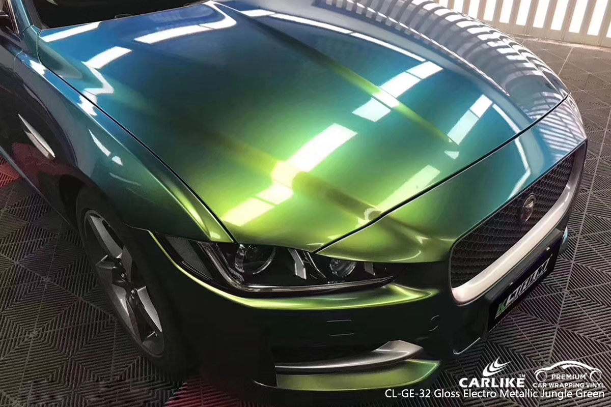 CARLIKE CL-GE-32 gloss electro metallic jungle green car wrap vinyl for Jaguar