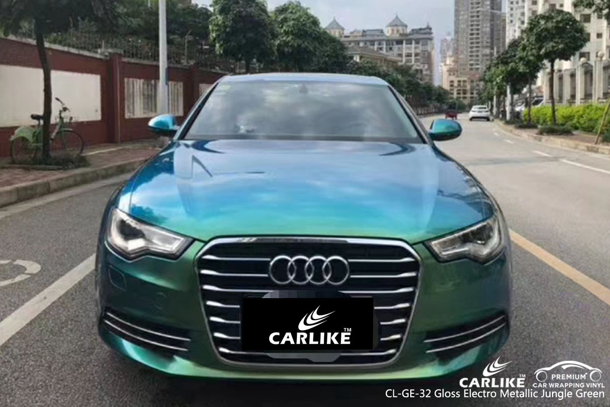 CARLIKE CL-GE-32 gloss electro metallic jungle green car wrap vinyl for Audi