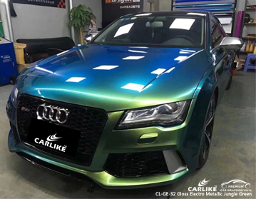 CL-GE-32 gloss electro metallic jungle green car vinyl wrap suppliers durban for Audi
