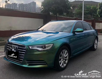 CL-GE-32 gloss electro metallic jungle green vinyl car wrapping glasgow for Audi
