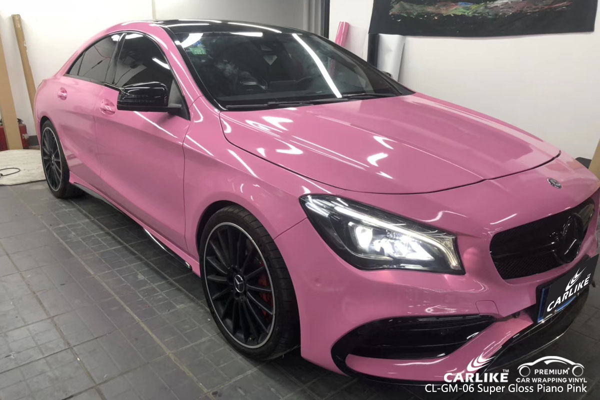 CARLIKE CL-GM-06 super gloss piano pink car wrap vinyl for Mercedes-Benz