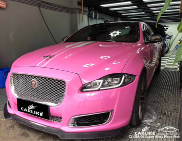CL-GM-06 vinilo súper brillante de color rosa para coche con envoltura de coche para Jaguar