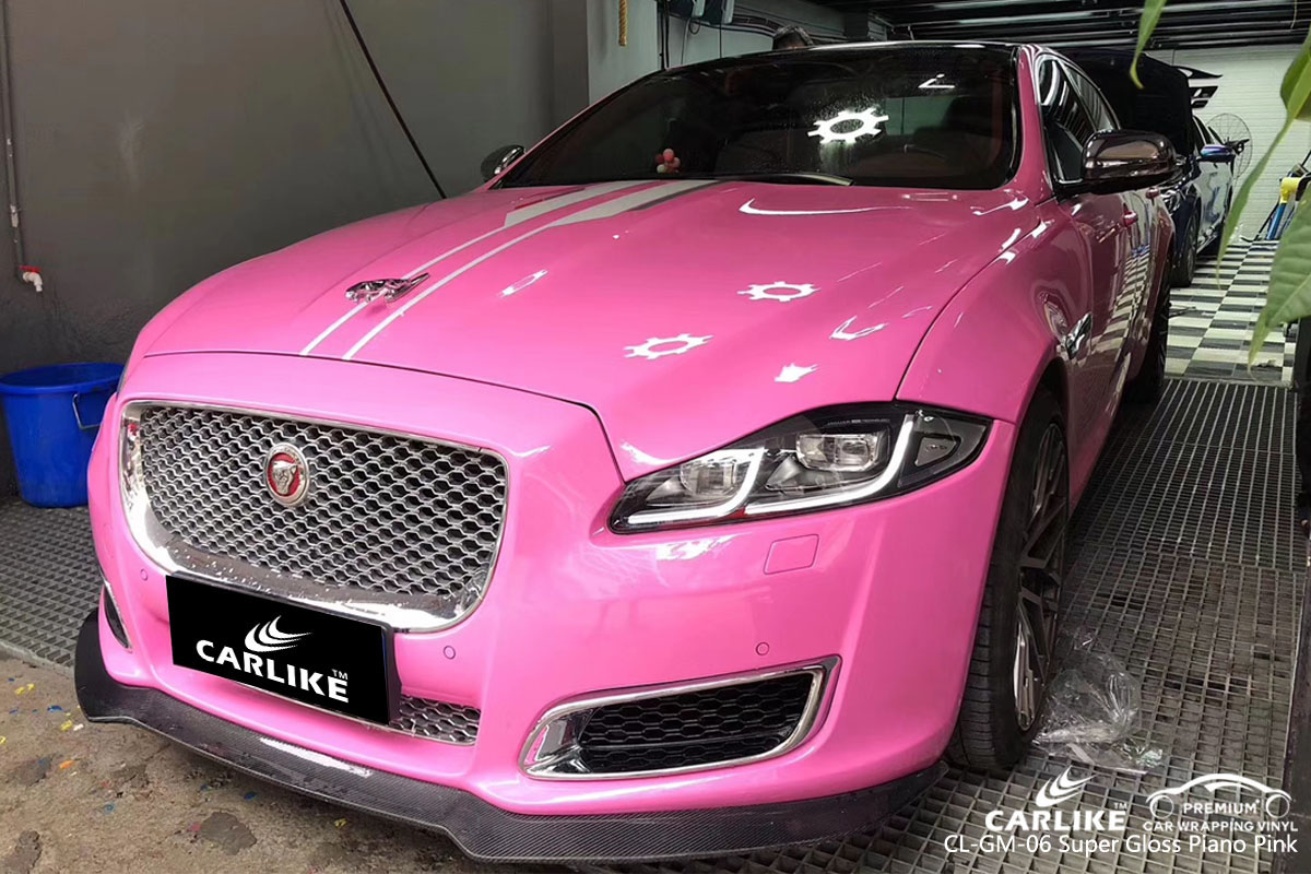 CARLIKE CL-GM-06 super gloss piano pink car wrap vinyl for Jaguar