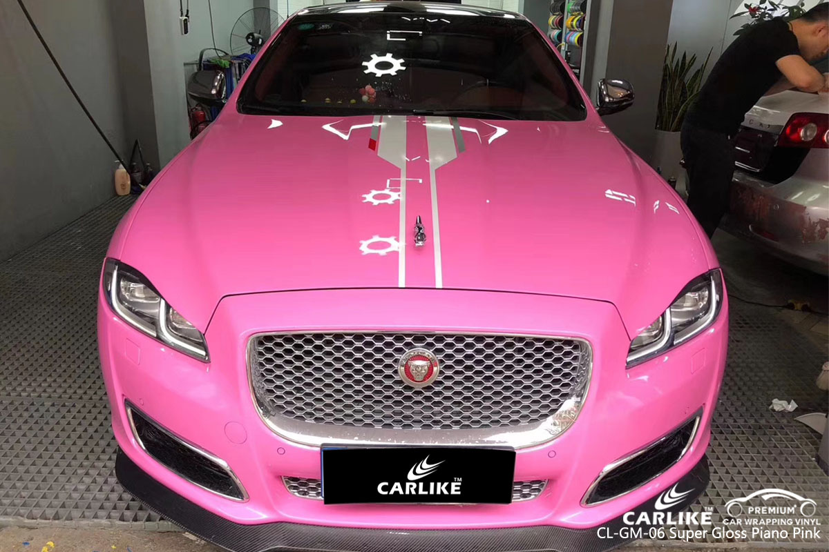 CARLIKE CL-GM-06 super gloss piano pink car wrap vinyl for Jaguar