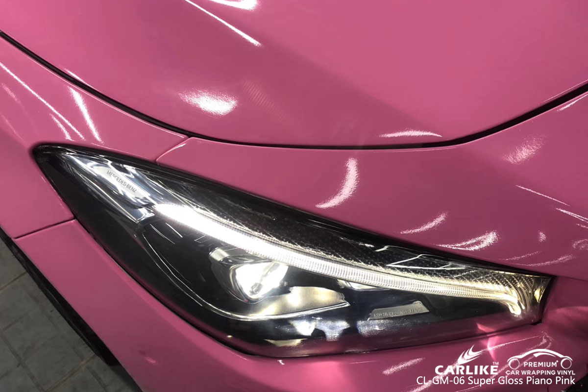 CARLIKE CL-GM-06 super gloss piano pink car wrap vinyl for Mercedes-Benz