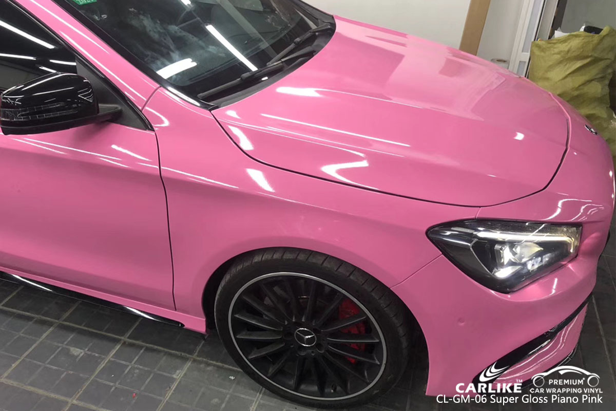 CARLIKE CL-GM-06 super gloss piano pink car wrap vinyl for Mercedes-Benz