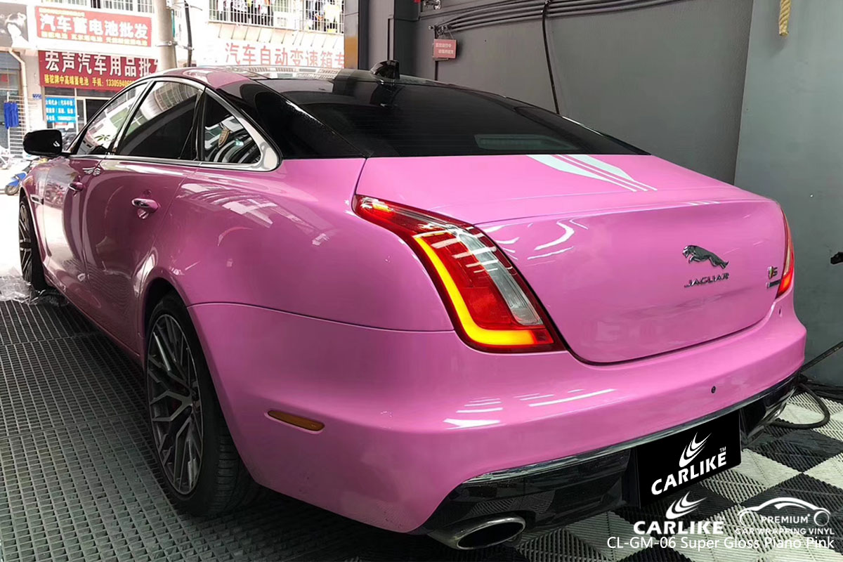 CARLIKE CL-GM-06 super gloss piano pink car wrap vinyl for Jaguar
