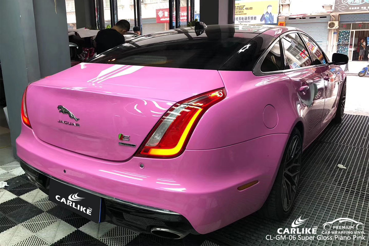 CARLIKE CL-GM-06 super gloss piano pink car wrap vinyl for Jaguar