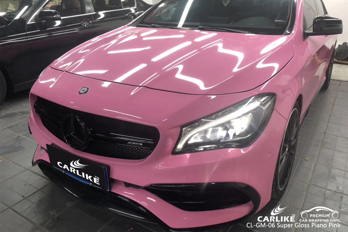 CARLIKE CL-GM-06 super gloss piano pink car wrap vinyl for Mercedes-Benz