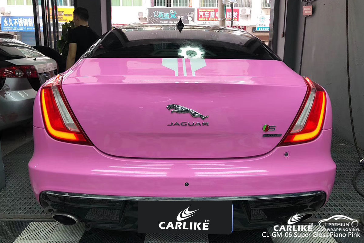 CARLIKE CL-GM-06 super gloss piano pink car wrap vinyl for Jaguar