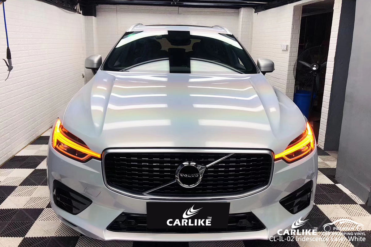 CARLIKE CL-IL-02 iridescence laser white car wrap vinyl for Volvo