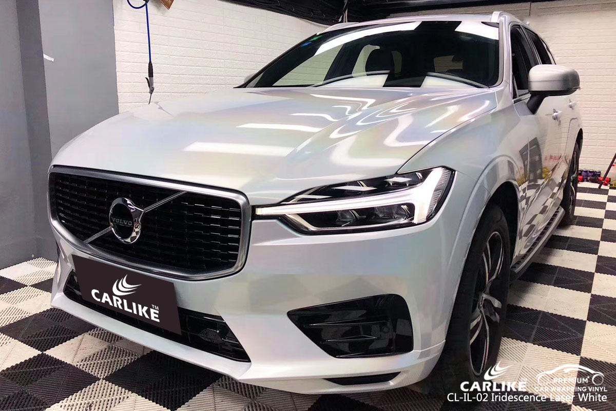 CARLIKE CL-IL-02 iridescence laser white car wrap vinyl for Volvo