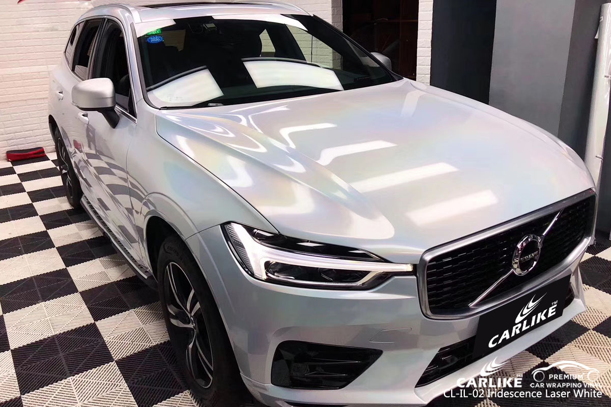 CARLIKE CL-IL-02 iridescence laser white car wrap vinyl for Volvo