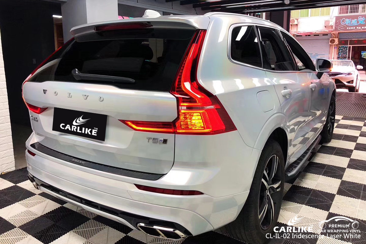 CARLIKE CL-IL-02 iridescence laser white car wrap vinyl for Volvo