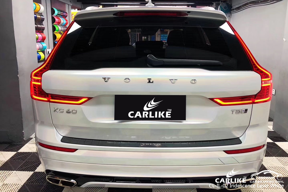 CARLIKE CL-IL-02 iridescence laser white car wrap vinyl for Volvo