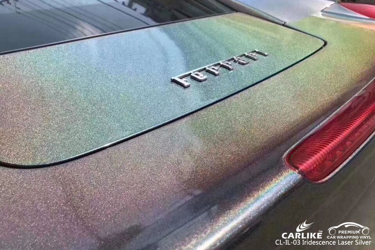 CL-IL-03 vinilo iridiscente de plata con envoltura de coche para