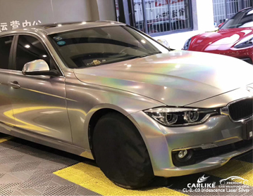 CL-IL-03 iridescence laser silver 3m vinyl car wrap price for BMW