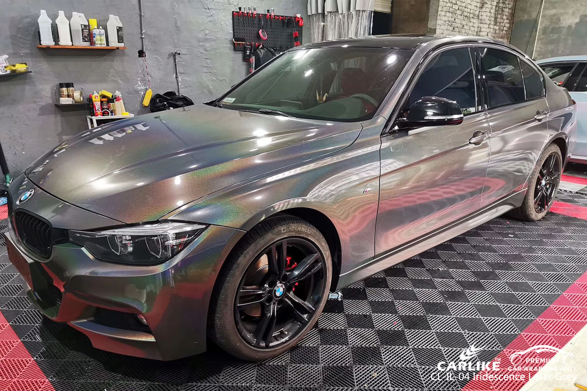 CARLIKE CL-IL-04 iridescent laser grey car wrap vinyl for BMW