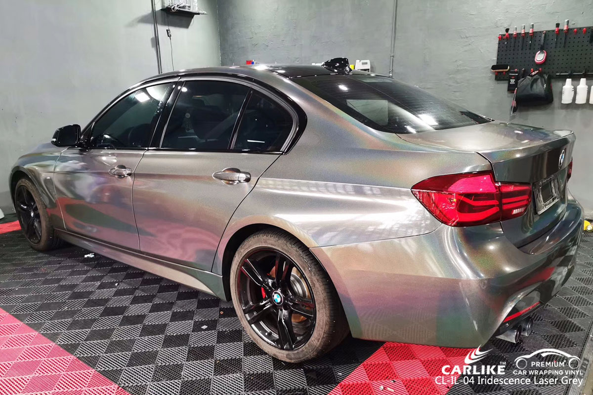 CARLIKE CL-IL-04 iridescent laser grey car wrap vinyl for BMW