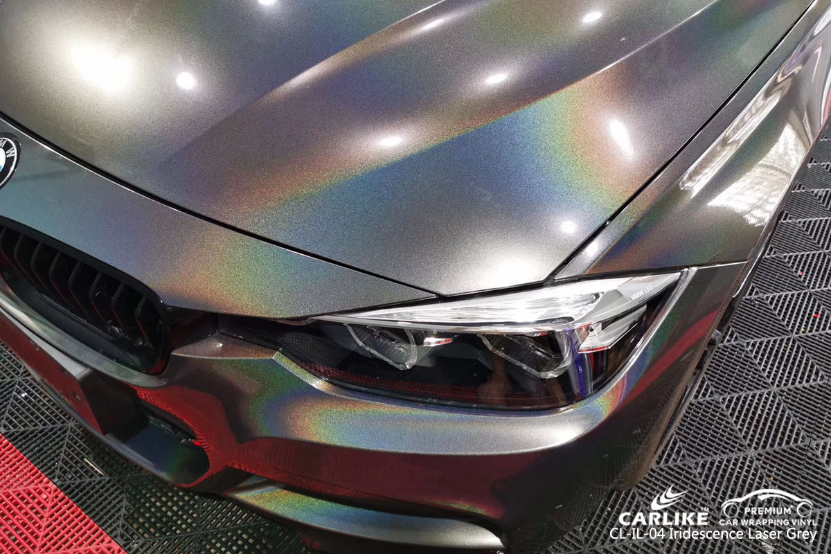 CARLIKE CL-IL-04 iridescent laser grey car wrap vinyl for BMW
