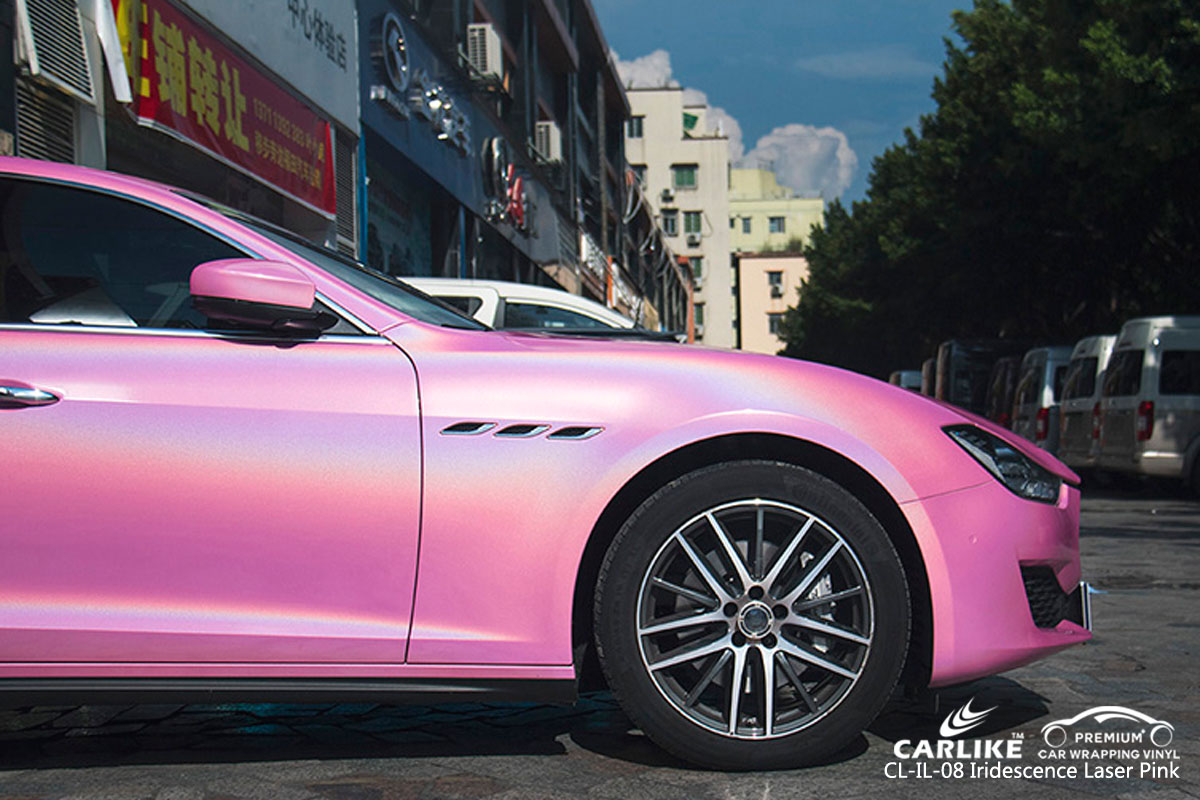 CARLIKE CL-IL-08 iridescent laser pink car wrap vinyl for Maserati