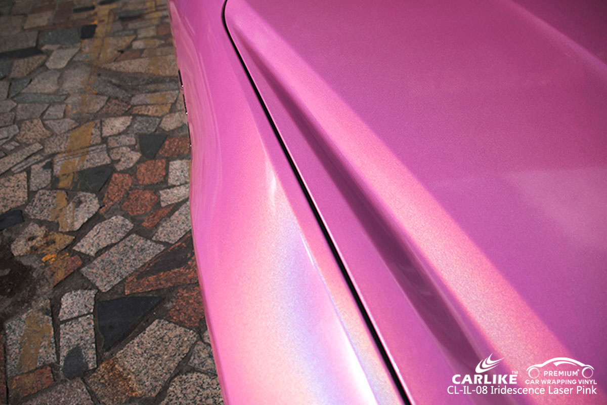CARLIKE CL-IL-08 iridescent laser pink car wrap vinyl for Maserati