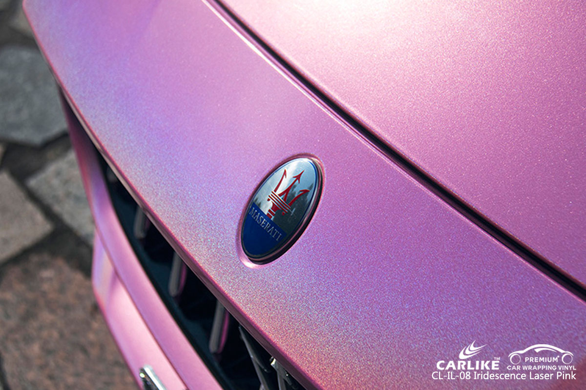 CARLIKE CL-IL-08 iridescent laser pink car wrap vinyl for Maserati