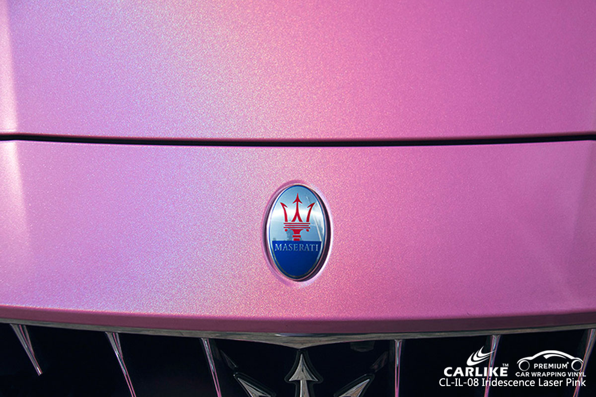 CARLIKE CL-IL-08 iridescent laser pink car wrap vinyl for Maserati