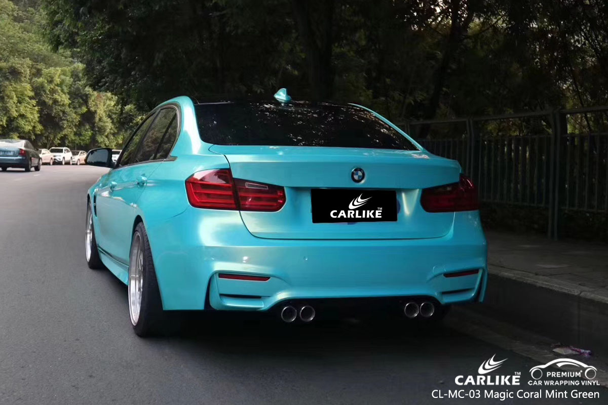 CARLIKE CL-MC-03 magic coral mint green car wrap vinyl for BMW