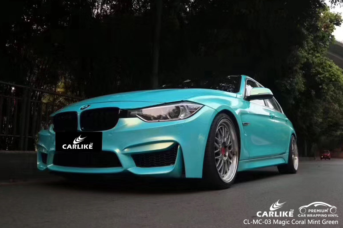 CARLIKE CL-MC-03 magic coral mint green car wrap vinyl for BMW