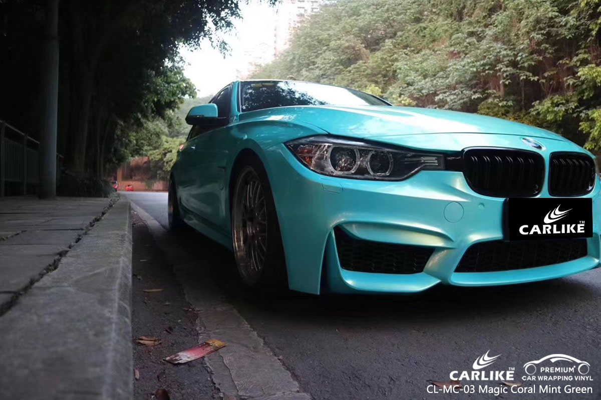 CARLIKE CL-MC-03 magic coral mint green car wrap vinyl for BMW